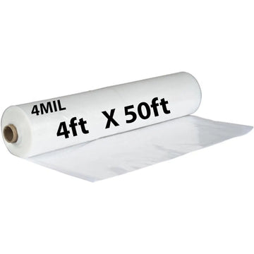 Clear Plastic Sheeting 4 mil 4ft X 50ft